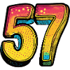 57 Zahl Bunt