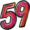 59 Zahl Bunt