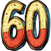 60 Zahl Bunt