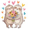 Paresseux amoureux mignons