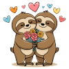 Sloth in love cute
