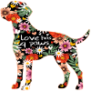 Labrador and flowers