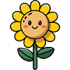 Weiche Sonnenblumen im Comic-Stil