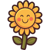 Weiche Sonnenblumen im Comic-Stil