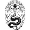 Serpent avec arbre en hiver