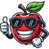 Cool Apple Fruit with Sunglasses