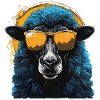 Cool sheep with sunglasses