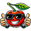 Cool cherry with sunglasses