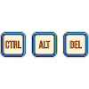 Retro Keyboard Keys CTRL ALT DEL