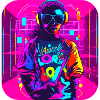80s Retro Radio Star Icon