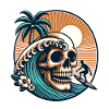 Surfing Surfer skull