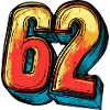 62 Zahl Bunt