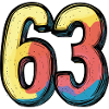 63 Zahl Bunt