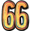 66 Zahl Bunt