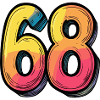68 Zahl Bunt