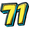 71 Zahl Bunt