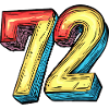 72 Zahl Bunt