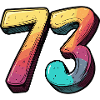 73 Zahl Bunt