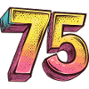 75 Zahl Bunt
