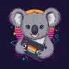Koala divertente con VHS - Vibrazioni anni '80