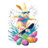 Lapin de Pâques Skateboard