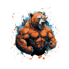 Grizzly Bear Muscles Fighter