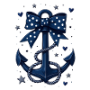 Ancre bleue avec proue pointillée