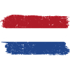 Red White Blue Brushstroke Flag