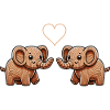 Wooden Elephant Couple