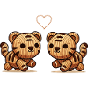 Wooden Tiger Couple Love