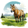 Cheval dans un pré