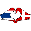 Thaïlande, Danemark, Drapeau, Mains, Coeur