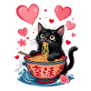 Cat Ramen Kawaii Japanese-Inspired Art