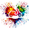 Roller Herzschlag Farbspritzer