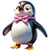Penguin Sandra sees her friends