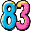 83 Zahl Bunt