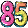 85 Zahl Bunt