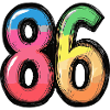 86 Zahl Bunt