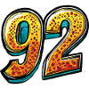 92 Zahl Bunt