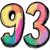 93 Zahl Bunt
