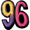 96 Zahl Bunt