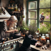 Blonde Witch Brewing Potions