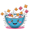 Funny Cereal Bowl Cartoon