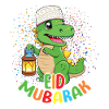 Happy Dinosaur Eid Mubarak Illustration