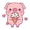 Cute Piggy Loves Icecream