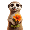 Erdmännchen mit Blume
