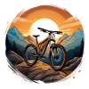 Mountain biking at sunset