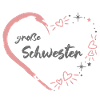große Schwester rosa grau Herz