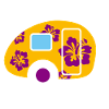 Caravan Hibiscus Hawaii Camping Vintage Hippie fan