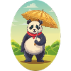 Charmanter Panda mit Regenschirm
